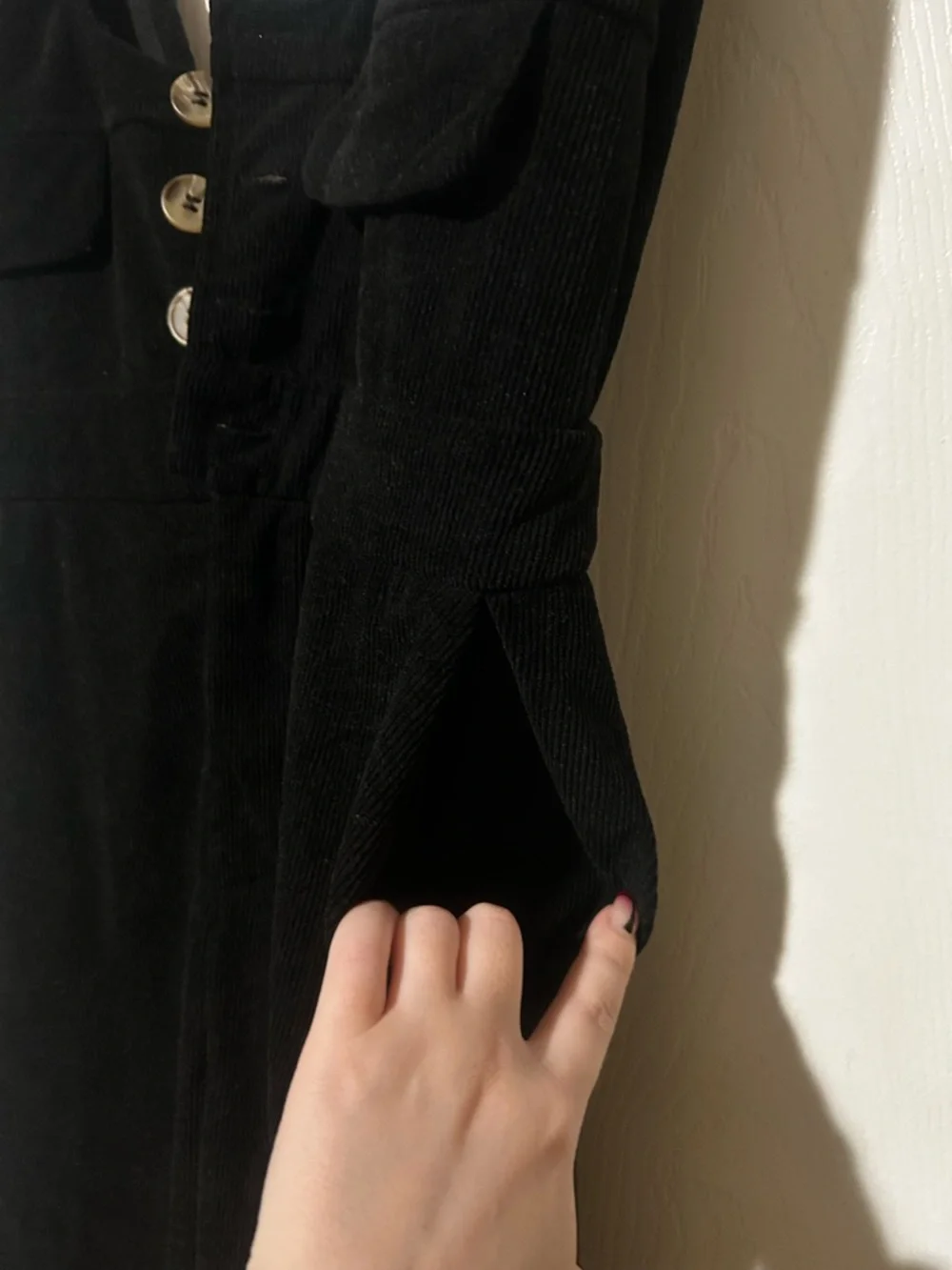 XS Cider Black Corduroy Jumpsuit - Picture 4 of 12